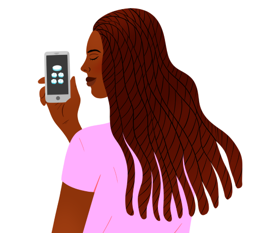 Woman getting abortion pills online